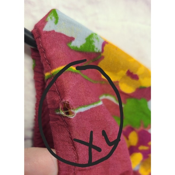 Free People Floral Smocked Midi Dress Burgundy Red XL/XS New With Flaws - Picture 5 of 15